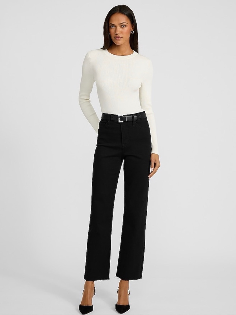 Express High Waisted Black Ankle Jeans - Picture 10 of 10